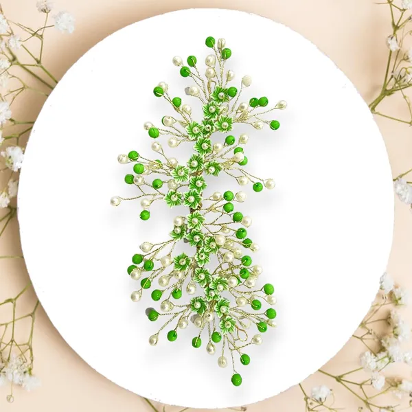 Green_Artificial_Floral_Bridal_Brooch_&_Hair_Vein_Clip_(16_X_14_X_10_Cm)