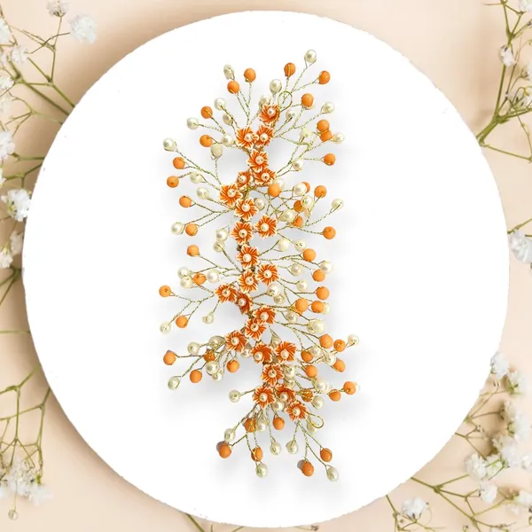 Orange_Artificial_Floral_Bridal_Brooch_&_Hair_Vein_Clip_(16_X_14_X_10_Cm)