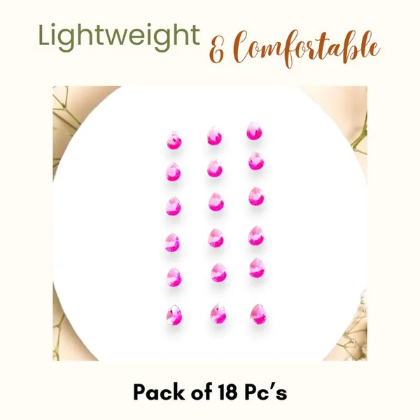Baby_Pink_Drop_Shaped_No_Pin_No_Clip_Hair_Stickers_(18_Piece)_(16_X_14_X_10_Cm)