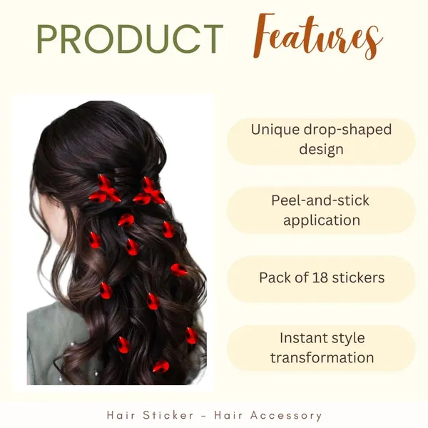 Red_Drop_Shaped_No_Pin_No_Clip_Hair_Stickers_(18_Piece)_(16_X_14_X_10_Cm)