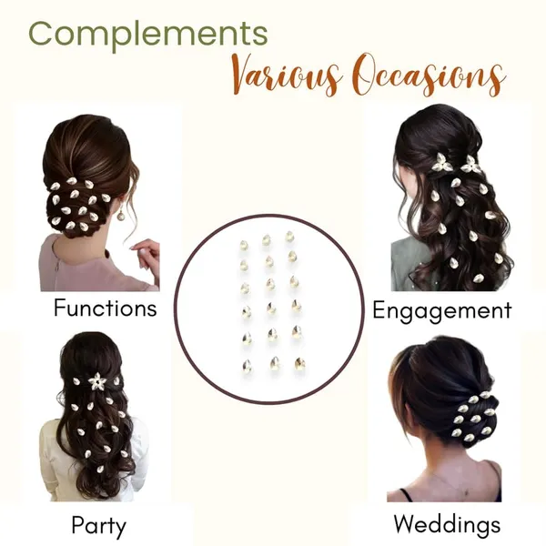Silver_Drop_Shaped_No_Pin_No_Clip_Hair_Stickers_(18_Piece)_(16_X_14_X_10_Cm)