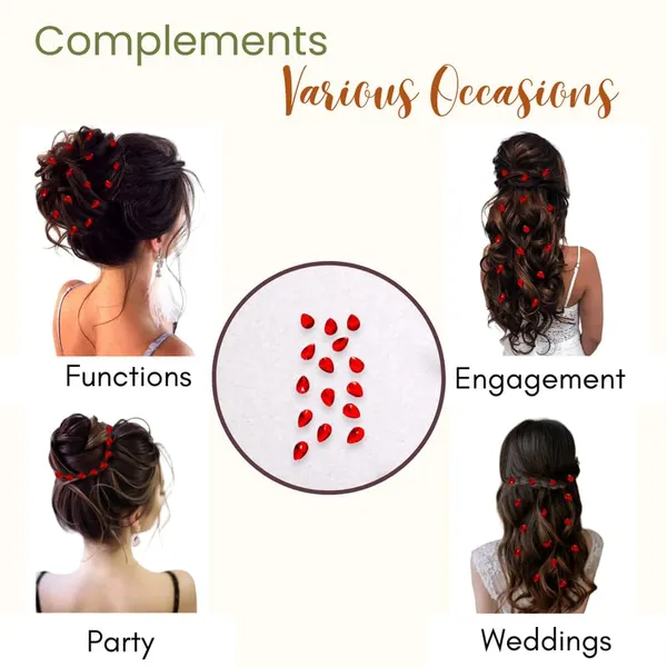 Red_Drop_Shaped_No_Pin_No_Clip_Hair_Stickers_(15_Piece)_(16_X_14_X_10_Cm)