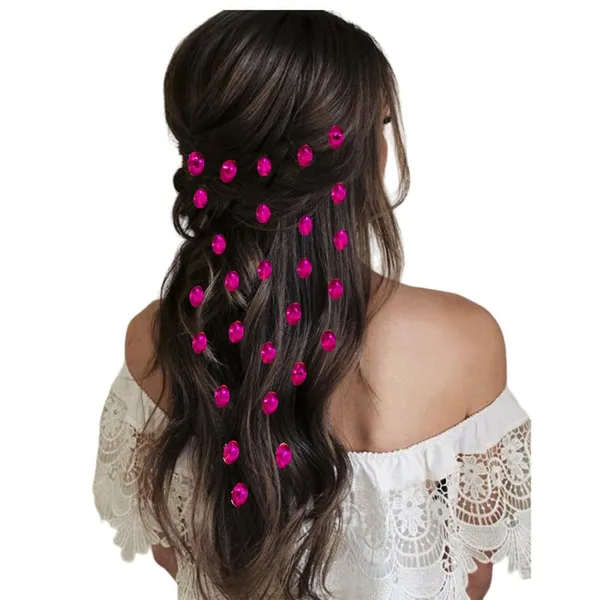 Dark_Pink_Oval_Shaped_Diy_Hair_Sticker_(27_Pieces)_(16_X_14_X_10_Cm)