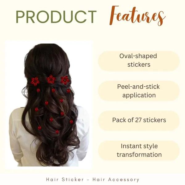 Maroon_Oval_Shaped_Diy_Hair_Sticker_(27_Pieces)_(16_X_14_X_10_Cm)