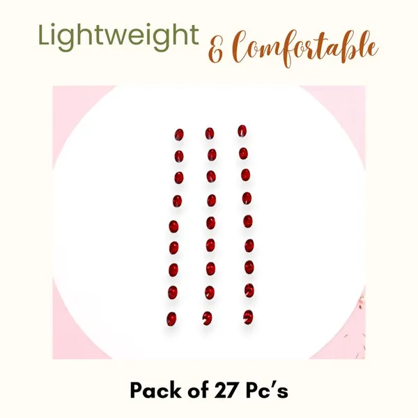Maroon_Oval_Shaped_Diy_Hair_Sticker_(27_Pieces)_(16_X_14_X_10_Cm)