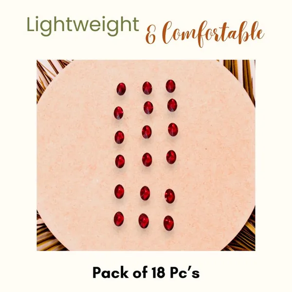 Maroon_Oval_Shaped_Diy_Hair_Sticker_(18_Pieces)_(16_X_14_X_10_Cm)