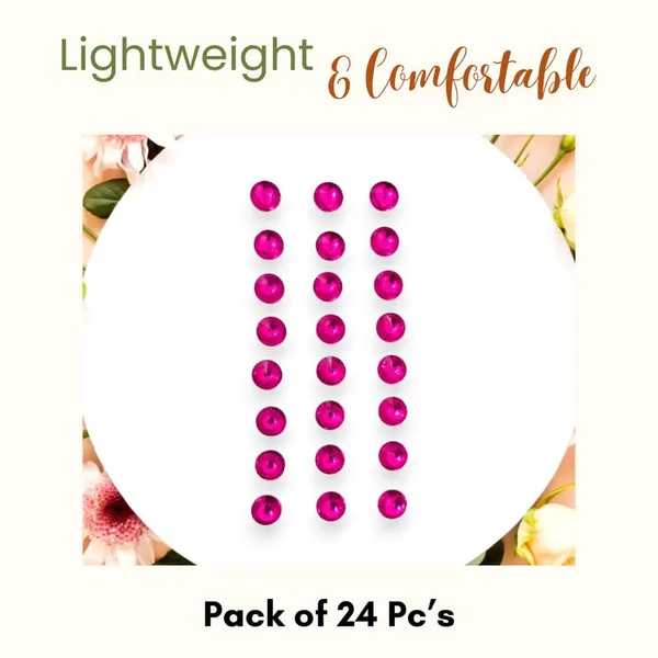 Dark_Pink_Round_Hair_Stickers_For_Women_&_Girls_(24_Pieces)_(16_X_14_X_10_Cm)
