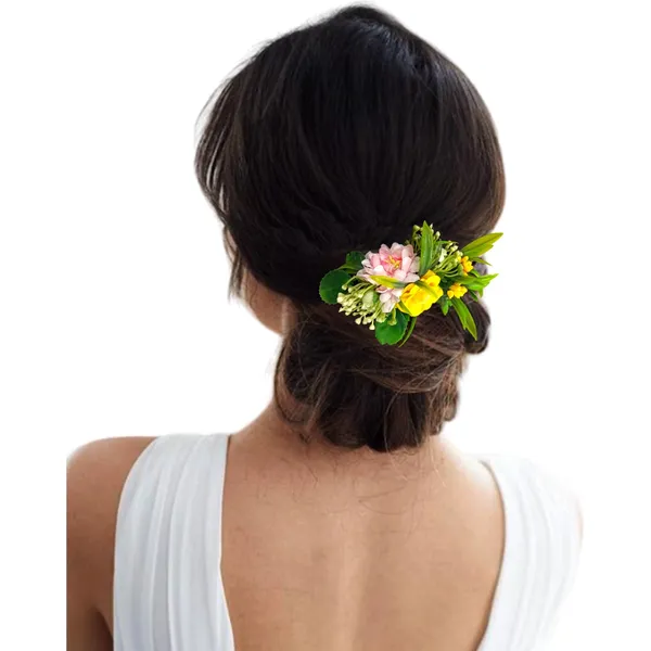 Baby_Pink_&_Yellow_Flower_Leaves_Comb_Slide_Hair_Accessories_For_Women_&_Girls