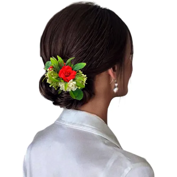Red_&_White_Flower_Leaves_Comb_Slide_Hair_Accessories_For_Women_&_Girls