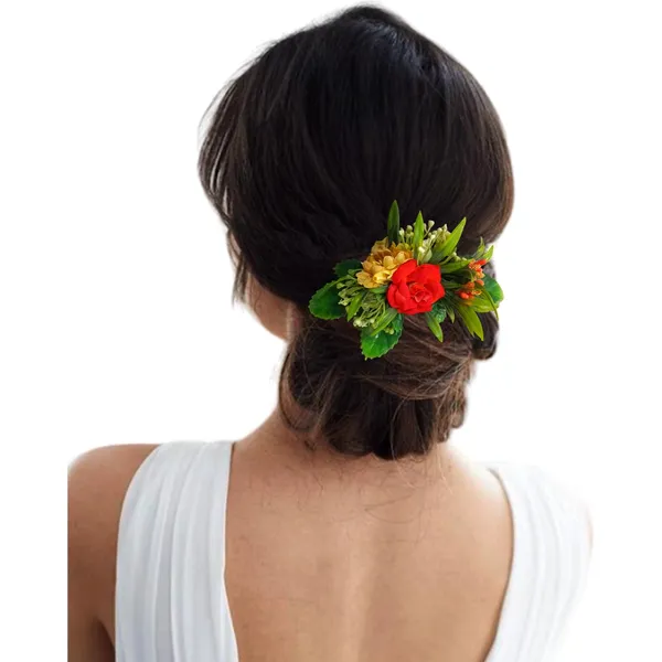 Red_&_Yellow_Flower_Leaves_Comb_Slide_Hair_Accessories_For_Women_&_Girls