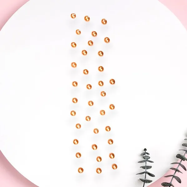 Golden_Copper_Charm_Pin_Free_Hair_Stickers_(36_Round_Pieces)_(16_X_14_X_10_Cm)