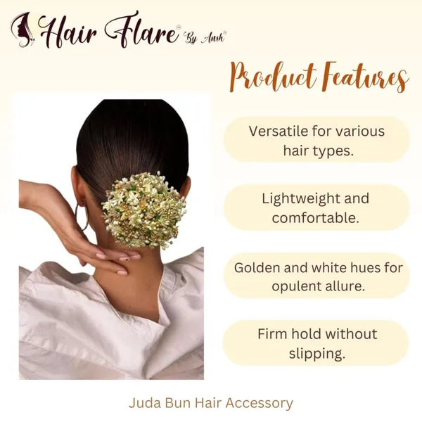 Green_Artificial_Flowers,_Beads_And_Pollen_Gilded_Floral_Hair_Juda_Bun