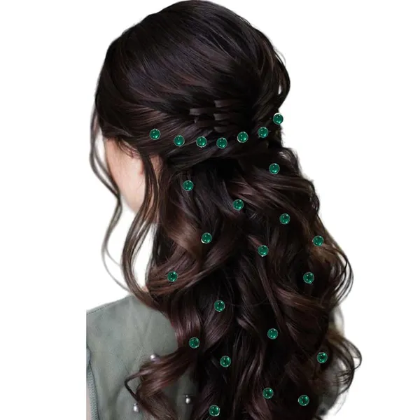 Dark_Green_Elegant_Round_Hair_Stickers_For_Womens_&_Girls_(36_Pieces)_(16_X_14_X_10_Cm)