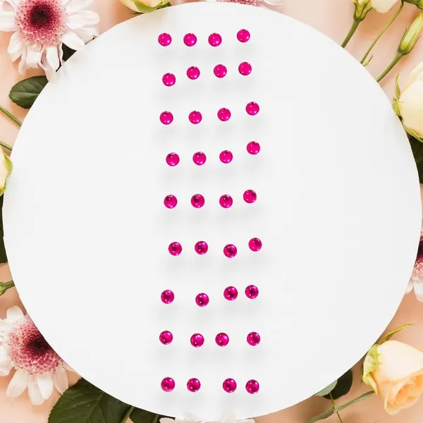 Dark_Pink_Elegant_Round_Hair_Stickers_For_Womens_&_Girls_(36_Pieces)_(16_X_14_X_10_Cm)