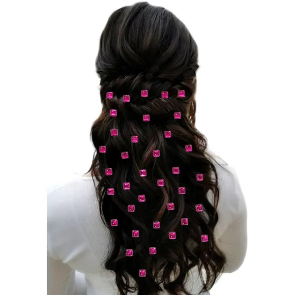 Dark_Pink_Shimmering_Square_Hair_Stickers_(36_Pieces)_(16_X_14_X_10_Cm)