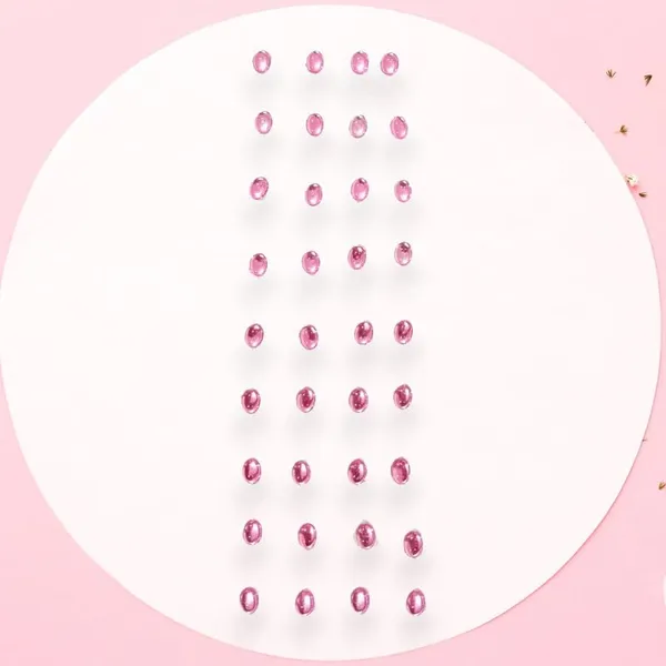 Baby_Pink_Glamorous_Oval_Shiny_Adhesive_Hair_Stickers_(36_Pieces)_(16_X_14_X_10_Cm)
