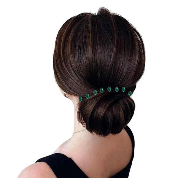 Dark_Green_Glamorous_Oval_Shiny_Adhesive_Hair_Stickers_(36_Pieces)_(16_X_14_X_10_Cm)