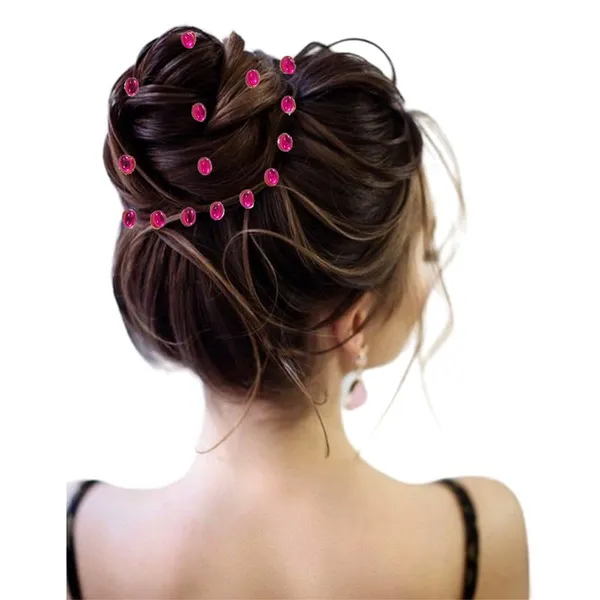 Dark_Pink_Glamorous_Oval_Shiny_Adhesive_Hair_Stickers_(36_Pieces)_(16_X_14_X_10_Cm)