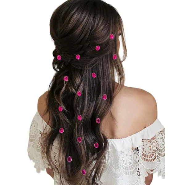 Dark_Pink_Glamorous_Oval_Shiny_Adhesive_Hair_Stickers_(36_Pieces)_(16_X_14_X_10_Cm)