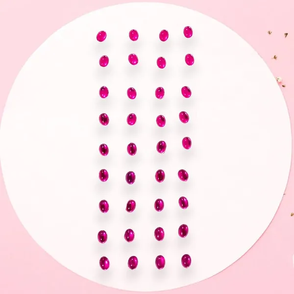 Dark_Pink_Glamorous_Oval_Shiny_Adhesive_Hair_Stickers_(36_Pieces)_(16_X_14_X_10_Cm)