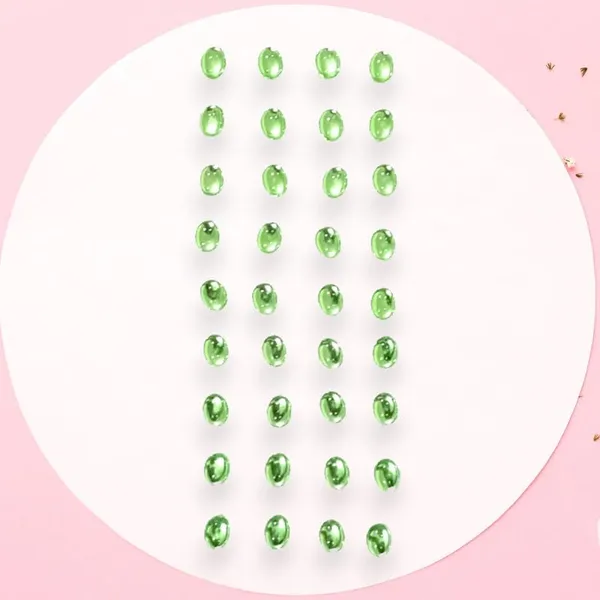 Light_Green_Glamorous_Oval_Shiny_Adhesive_Hair_Stickers_(36_Pieces)_(16_X_14_X_10_Cm)