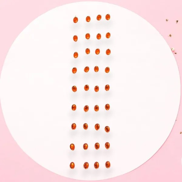 Orange_Glamorous_Oval_Shiny_Adhesive_Hair_Stickers_(36_Pieces)_(16_X_14_X_10_Cm)