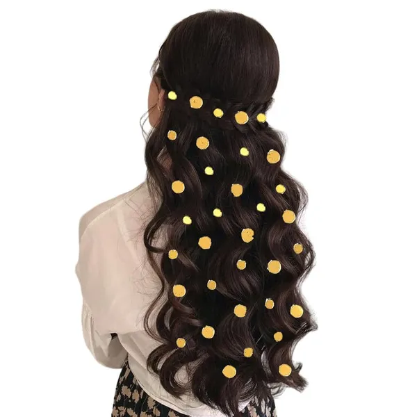 Golden_Glamorous_Round_Mirror_Stick_On_No_Clip_Hair_Stickers_(18_(6Mm)_&_12_(8Mm)_Sticker)