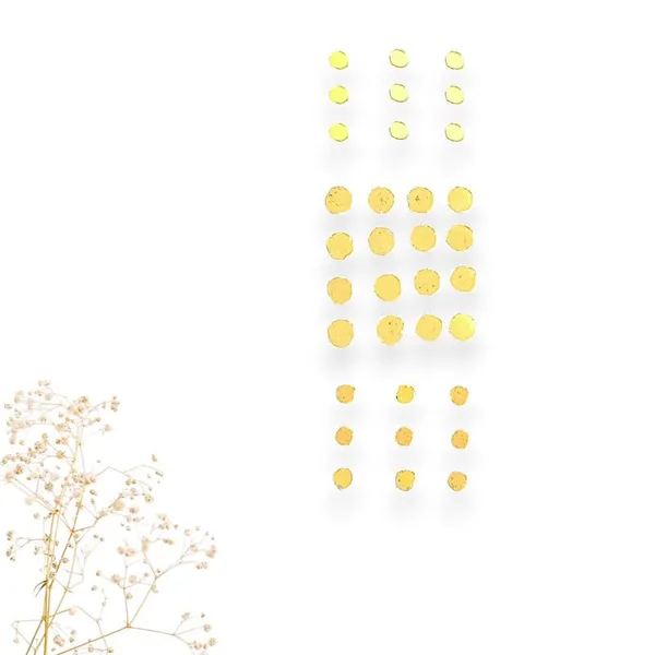 Golden_Glamorous_Round_Mirror_Stick_On_No_Clip_Hair_Stickers_(18_(6Mm)_&_12_(8Mm)_Sticker)