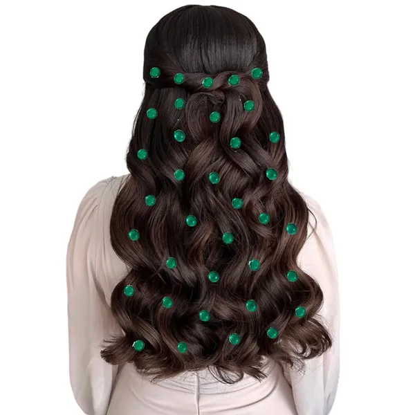 Dark_Green_Chic_Round_No_Pin_Hair_Stickers_(36_Pieces)_(16_X_14_X_10_Cm)
