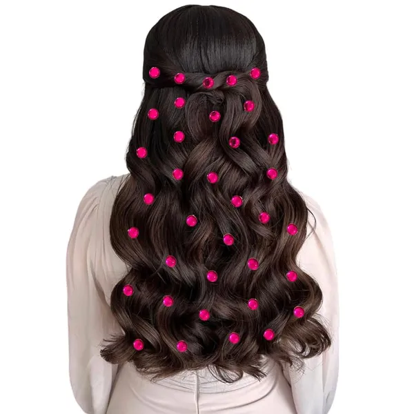 Dark_Pink_Chic_Round_No_Pin_Hair_Stickers_(36_Pieces)_(16_X_14_X_10_Cm)