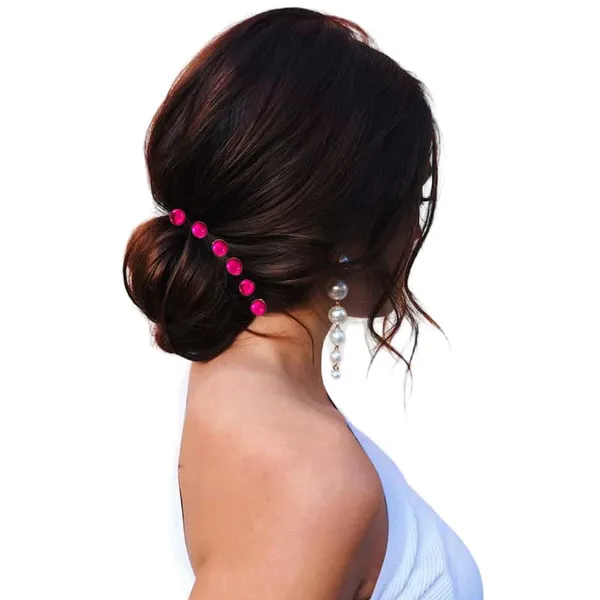 Dark_Pink_Chic_Round_No_Pin_Hair_Stickers_(36_Pieces)_(16_X_14_X_10_Cm)