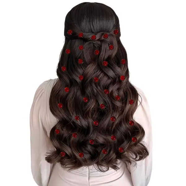 Maroon_Chic_Round_No_Pin_Hair_Stickers_(36_Pieces)_(16_X_14_X_10_Cm)