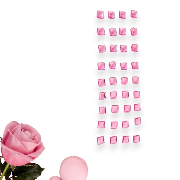 Baby_Pink_Square_Shaped_No_Pins_Hair_Stickers_(36_Pieces)_(16_X_14_X_10_Cm)