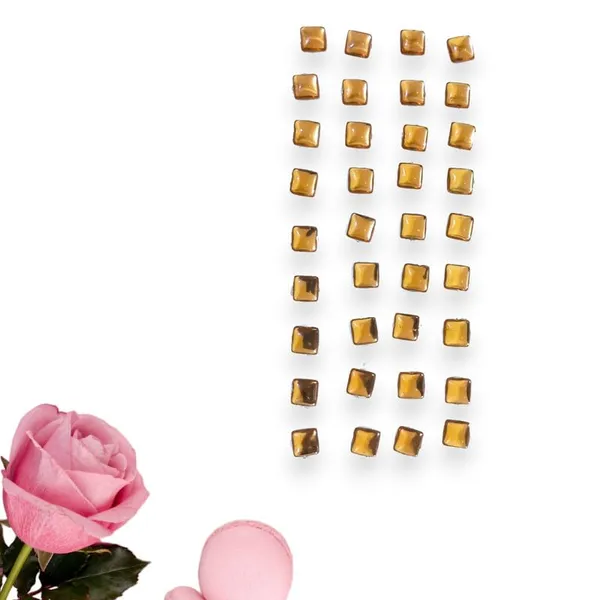 Golden_Square_Shaped_No_Pins_Hair_Stickers_(36_Pieces)_(16_X_14_X_10_Cm)