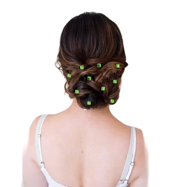 Light_Green_Square_Shaped_No_Pins_Hair_Stickers_(36_Pieces)_(16_X_14_X_10_Cm)