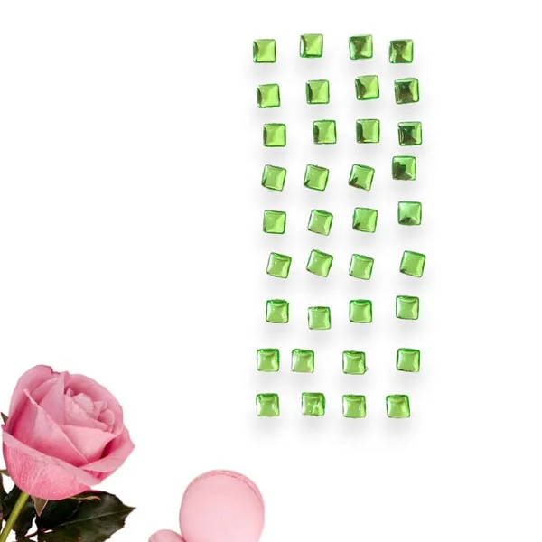 Light_Green_Square_Shaped_No_Pins_Hair_Stickers_(36_Pieces)_(16_X_14_X_10_Cm)