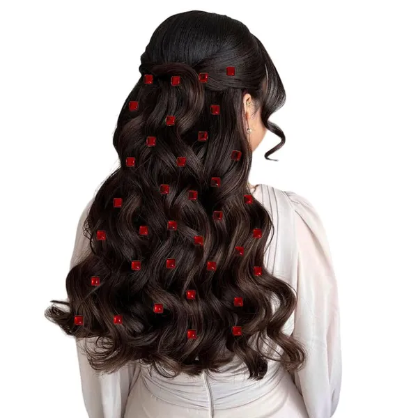 Maroon_Square_Shaped_No_Pins_Hair_Stickers_(36_Pieces)_(16_X_14_X_10_Cm)