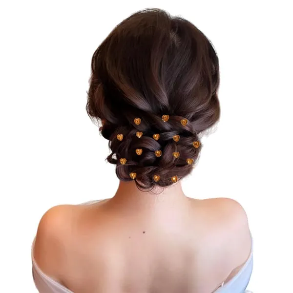 Golden_Heart_Shaped_Hair_Stickers_Without_Pins_Or_Clips_(36_Pieces)_(8_Mm)