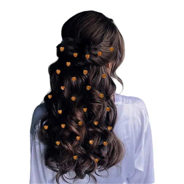 Golden_Heart_Shaped_Hair_Stickers_Without_Pins_Or_Clips_(36_Pieces)_(8_Mm)
