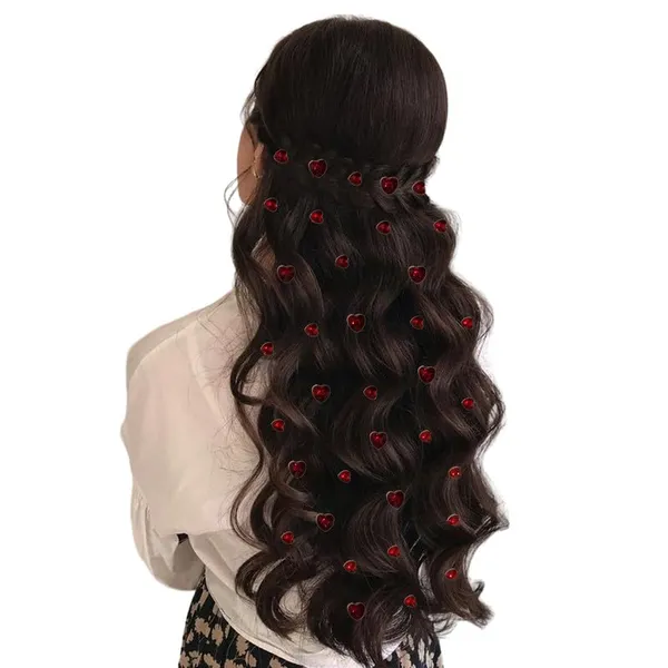 Maroon_Heart_Shaped_Hair_Sticker_(24_Pcs_8Mm,_12_Pcs_10Mm)