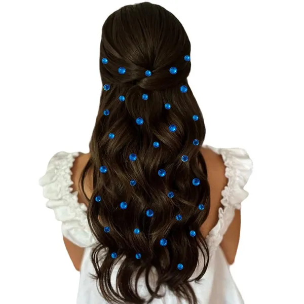 Blue_Round_Shaped_Stick_On_Hair_Stickers_(24_Pcs_8Mm_&_12_Pcs_10Mm)