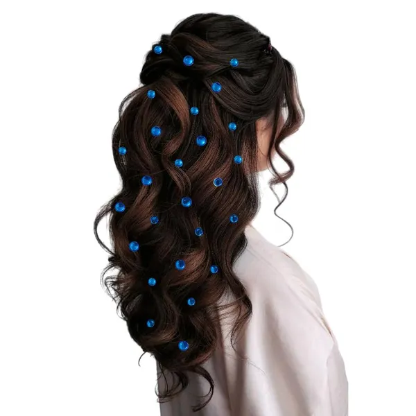 Blue_Round_Shaped_Stick_On_Hair_Stickers_(24_Pcs_8Mm_&_12_Pcs_10Mm)