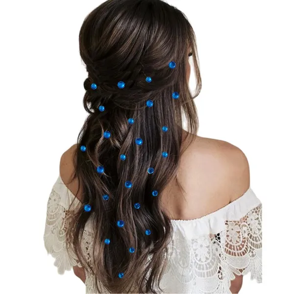 Blue_Round_Shaped_Stick_On_Hair_Stickers_(24_Pcs_8Mm_&_12_Pcs_10Mm)