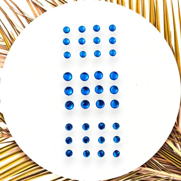 Blue_Round_Shaped_Stick_On_Hair_Stickers_(24_Pcs_8Mm_&_12_Pcs_10Mm)