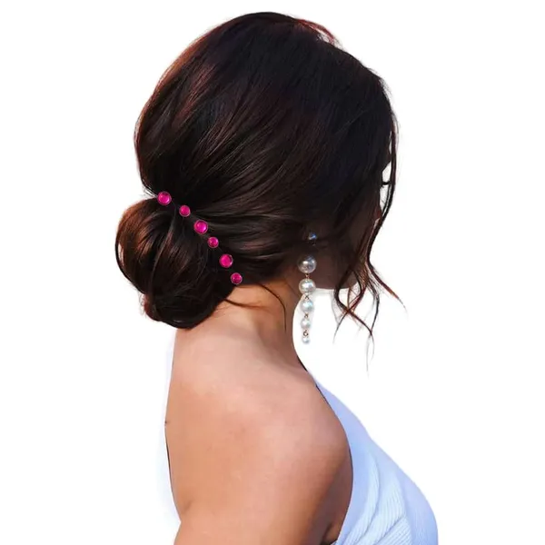 Dark_Pink_Round_Shaped_Stick_On_Hair_Stickers_(24_Pcs_8Mm_&_12_Pcs_10Mm)