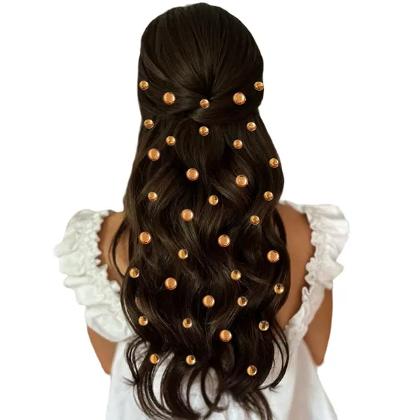 Golden_Round_Shaped_Stick_On_Hair_Stickers_(24_Pcs_8Mm_&_12_Pcs_10Mm)