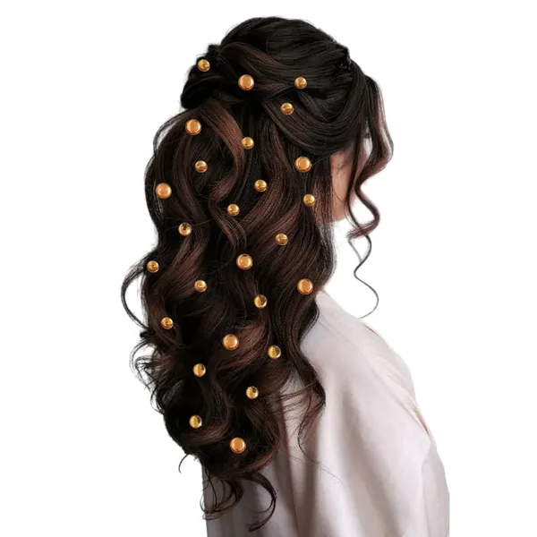 Golden_Round_Shaped_Stick_On_Hair_Stickers_(24_Pcs_8Mm_&_12_Pcs_10Mm)