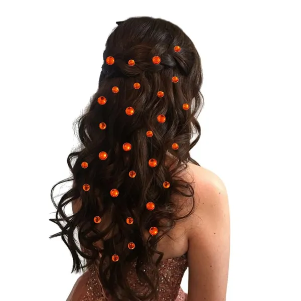 Orange_Round_Shaped_Stick_On_Hair_Stickers_(24_Pcs_8Mm_&_12_Pcs_10Mm)