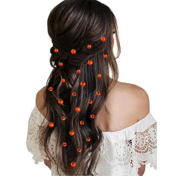 Orange_Round_Shaped_Stick_On_Hair_Stickers_(24_Pcs_8Mm_&_12_Pcs_10Mm)
