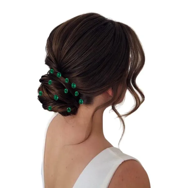 Dark_Green_Easy_Diy_No_Clip_Oval_Hair_Stickers_(6/8Mm_|_10/8Mm)_(36_Pieces)